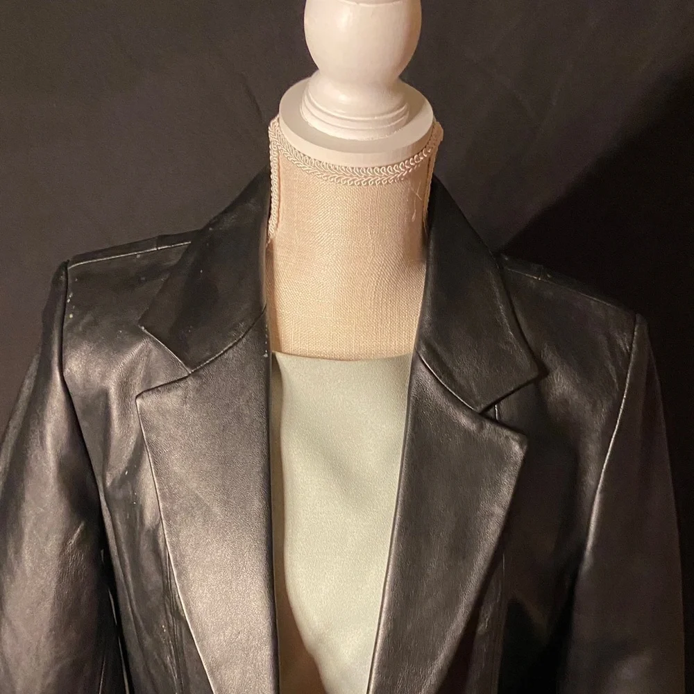 Denim and Co Black Leather Jacket
